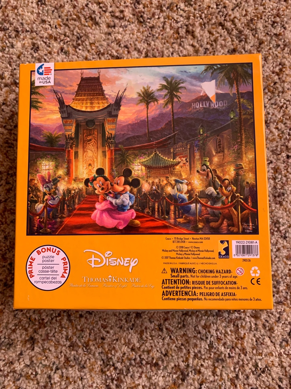 Disney Palace Parade Jigsaw with Bright Orange Frame and Pink Accents